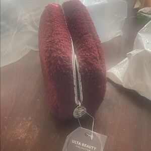 New Ulta Beauty Burgundy Textured Pouch